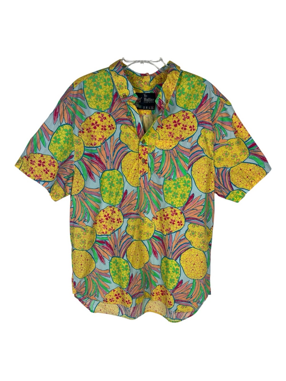 Chubbies Sz XL The Nutter All OvePineapple Print Multicolor Polo Hawaiian Shirt